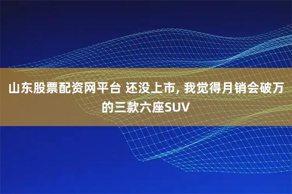 山东股票配资网平台 还没上市, 我觉得月销会破万的三款六座SUV