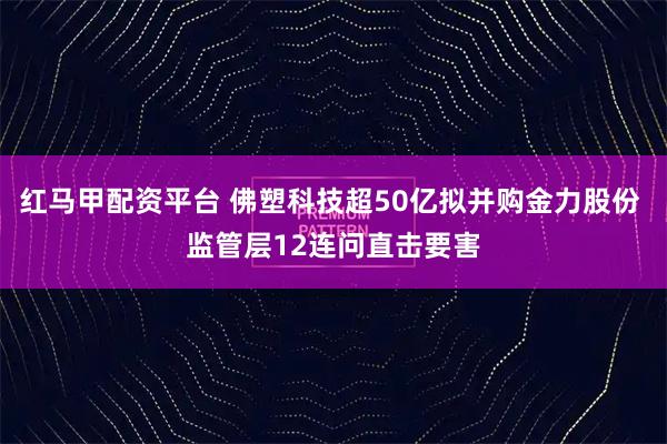 红马甲配资平台 佛塑科技超50亿拟并购金力股份 监管层12连问直击要害